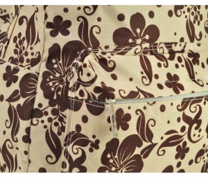 Beige Gorgeous Flower Print Backpack with Front Pocket Model3