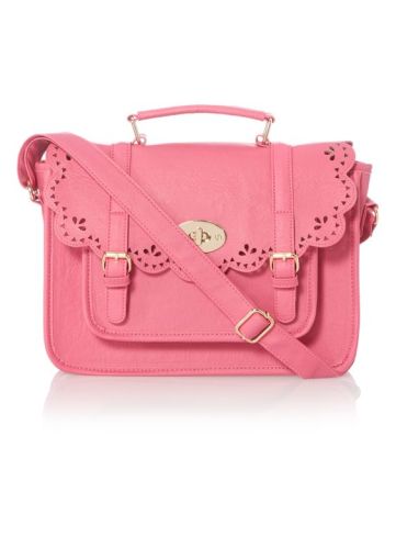 Pink Laser Cut Satchel Bag
